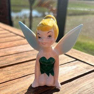 Vintage Tinkerbell 3" Disney Peter Pan Porcelain Ceramic Figurine Japan Kneeling